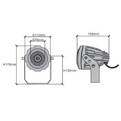 ABBA 12V 20W Cast Aluminum Tree/Spot Light - 3000K, Warm White or 5000K, Cool White - Sonic Electric