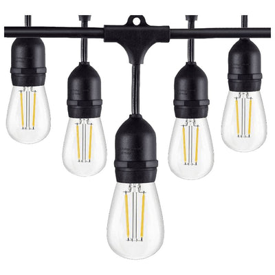 ABBA 12V 30W 48 Ft. Bistro String Lights - 3000K, Warm White - Sonic Electric