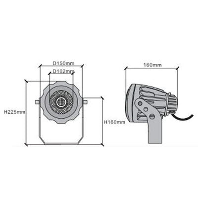 ABBA 12V 30W Aluminum LED Tree/Spot Light - 3000K, Warm White - Sonic Electric