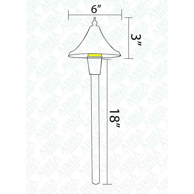 ABBA 12V Brass Crown LED Path/Area Light - Natural Brass - Sonic Electric