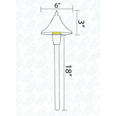 ABBA 12V Brass Crown LED Path/Area Light - Natural Brass - Sonic Electric