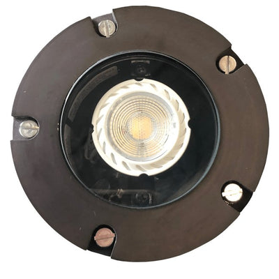 ABBA 12V Brass In-Ground Round Glass LED Well Light - Multiple Finishes - Sonic Electric