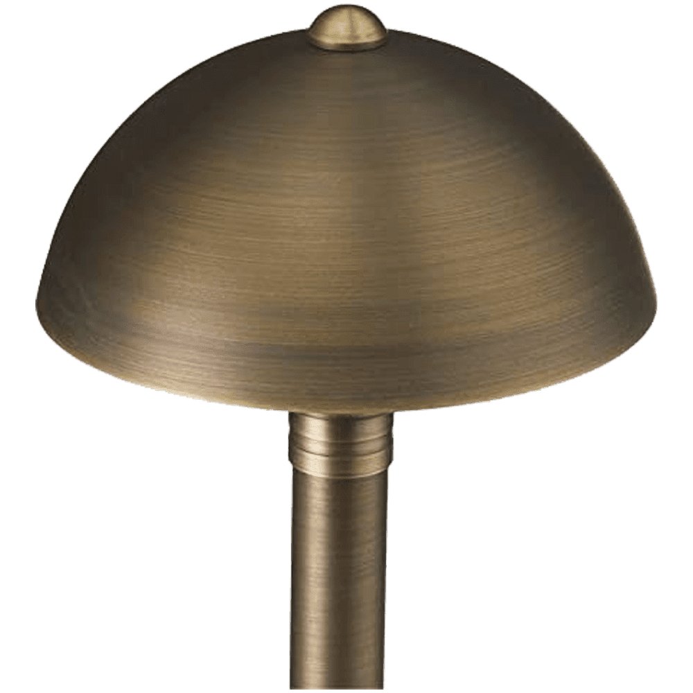 ABBA 12V Brass LED Round Mushroom Path Light - Natural Brass - Sonic Electric