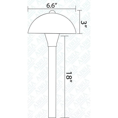 ABBA 12V Brass LED Round Mushroom Path Light - Natural Brass - Sonic Electric