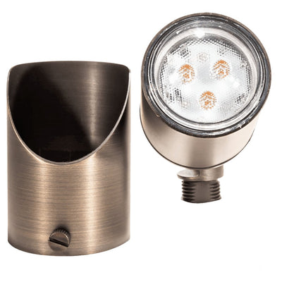ABBA 12V Cast Brass Adjustable Directional Spot Light - Natural Brass - Sonic Electric