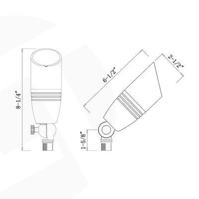 ABBA 12V Cast Brass Architectural Directional Spot Light - Natural or Dark Brass - Sonic Electric