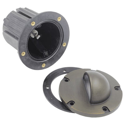 ABBA 12V Cast Brass Half Moon LED In-Ground Well Light - Sonic Electric