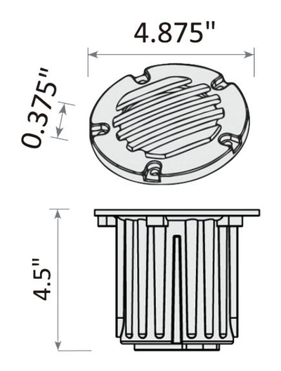 ABBA 12V Cast Brass LED Well Light with Aluminum Grill - Multiple Finishes - Sonic Electric