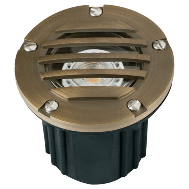 ABBA 12V Cast Brass LED Well Light with Aluminum Grill - Multiple Finishes - Sonic Electric