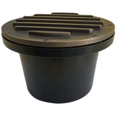 ABBA 12V Cast Brass Round Grill LED In-Ground Well Light - Sonic Electric