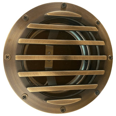 ABBA 12V Cast Brass Round Grill LED In-Ground Well Light - Sonic Electric