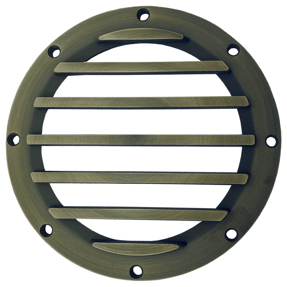 ABBA 12V Cast Brass Round Grill LED In-Ground Well Light - Sonic Electric