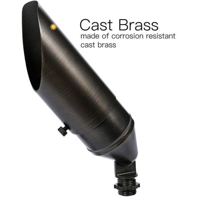 ABBA 12V Cast Brass Spot Light - Natural or Dark Brass Finish - Sonic Electric