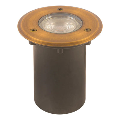 ABBA 12V Cast Brass Tri Round LED Well Light - Sonic Electric