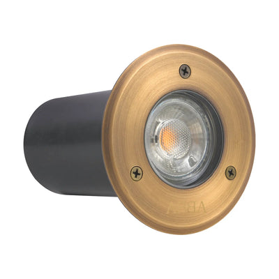 ABBA 12V Cast Brass Tri Round LED Well Light - Sonic Electric