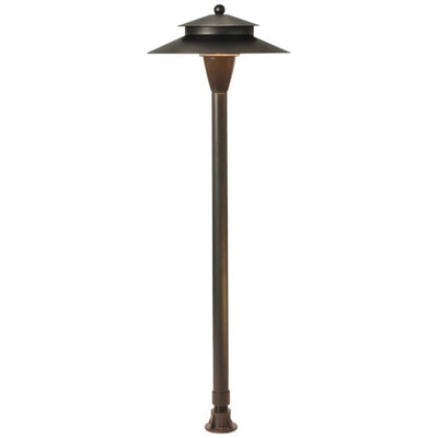 ABBA 12V Cast Brass Two-Tier Pagoda Path Light - Bulb Sold Seperately - Sonic Electric