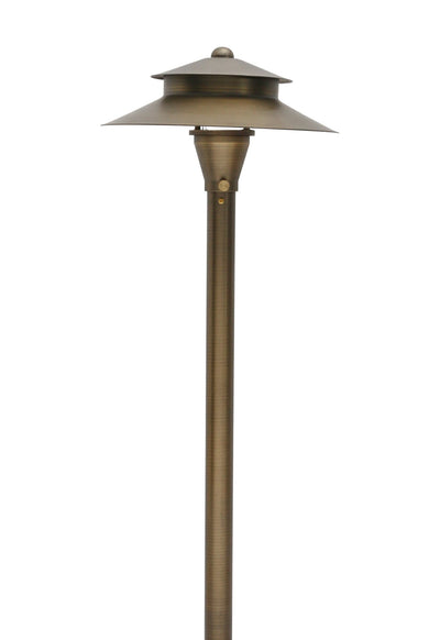 ABBA 12V Cast Brass Two-Tier Pagoda Path Light - Bulb Sold Seperately - Sonic Electric