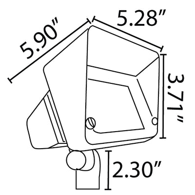 ABBA 12V Dark Brass Square LED Flood Light - Sonic Electric