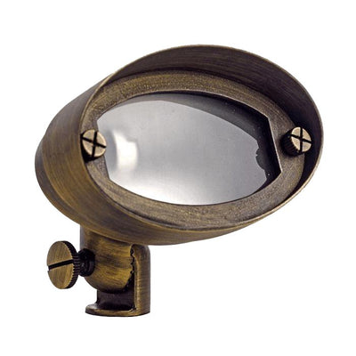 ABBA 12V Natural Brass Oval LED Flood Light - Bulb Sold Seperately - Sonic Electric