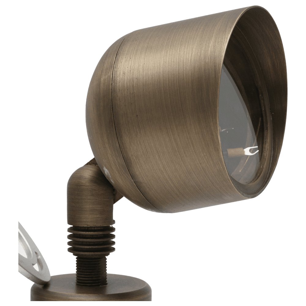 ABBA 12V Natural Brass Round Flood Light/Spot Light - Bulb Not Included - Sonic Electric