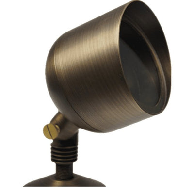 ABBA 12V Natural Brass Round Flood Light/Spot Light - Bulb Not Included - Sonic Electric