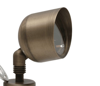 ABBA 12V Natural Brass Round Flood Light/Spot Light - Bulb Not Included - Sonic Electric