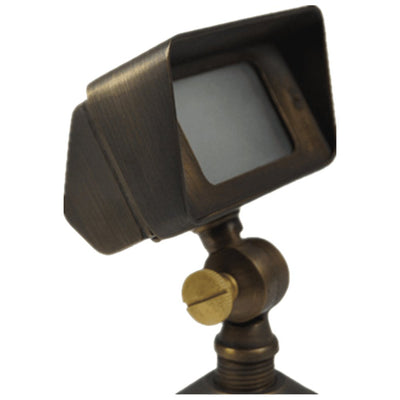 ABBA 12V Natural Brass Square LED Flood Light - Bulb Sold Separately - Sonic Electric