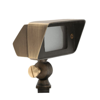 ABBA 12V Natural Brass Square LED Flood Light - Bulb Sold Separately - Sonic Electric