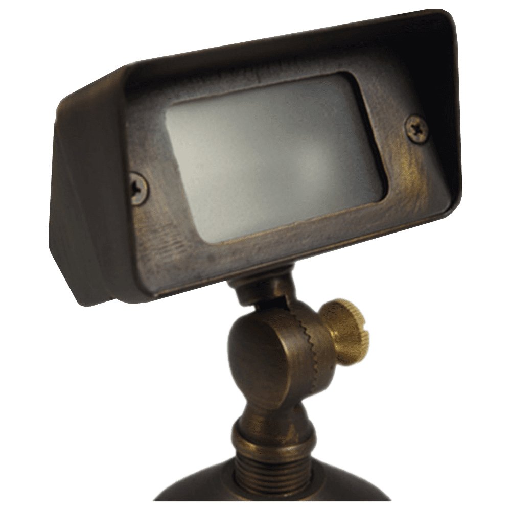 ABBA 12V Natural Brass Square LED Flood Light - Bulb Sold Separately - Sonic Electric