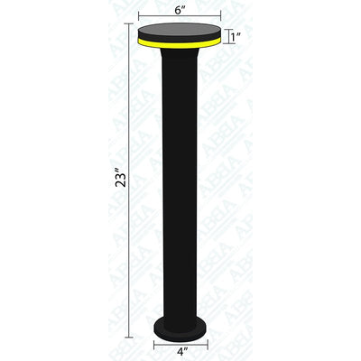 ABBA 12W 12V 23" Modern Flat Round Bollard Path Light - 3000K, Warm White - Sonic Electric