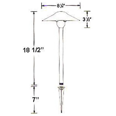ABBA 3W 12V 18.5" Cast Aluminum Mushroom Path Light - 3000K, Warm White - Sonic Electric