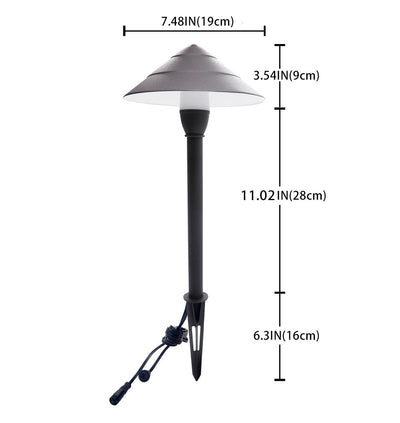 ABBA 3W 12V Aluminum Mushroom LED Path Light - Warm White, 3000K - Sonic Electric