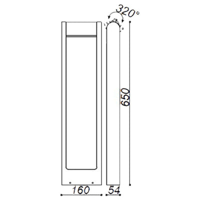 ABBA 8W 12V 24" Aluminum Vertical Adjustable LED Bollard Path Light - Warm White, 3000K - Sonic Electric