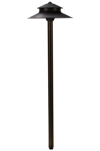 ABBA Brass Two-Tier Pagoda LED Path Light - Dark Brass - Sonic Electric