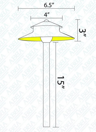 ABBA Brass Two-Tier Pagoda LED Path Light - Dark Brass - Sonic Electric