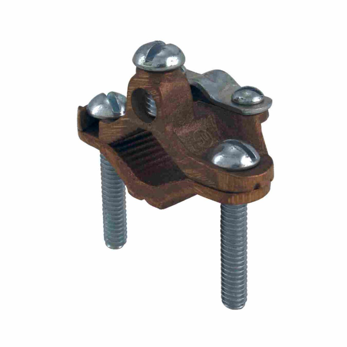 Bronze Armored Ground Clamp With Steel Screw- 1/2" to 1" - Sonic Electric