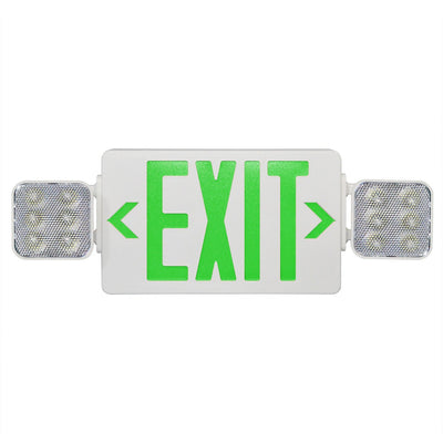 Combination LED Emergency & Exit Light- Green - Sonic Electric