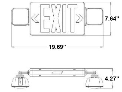 Combination LED Emergency & Exit Light- Green - Sonic Electric