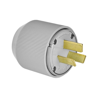 Cooper 4524N Plug 50A 125/250V 3P3W Straight Autogrip Grey - Sonic Electric