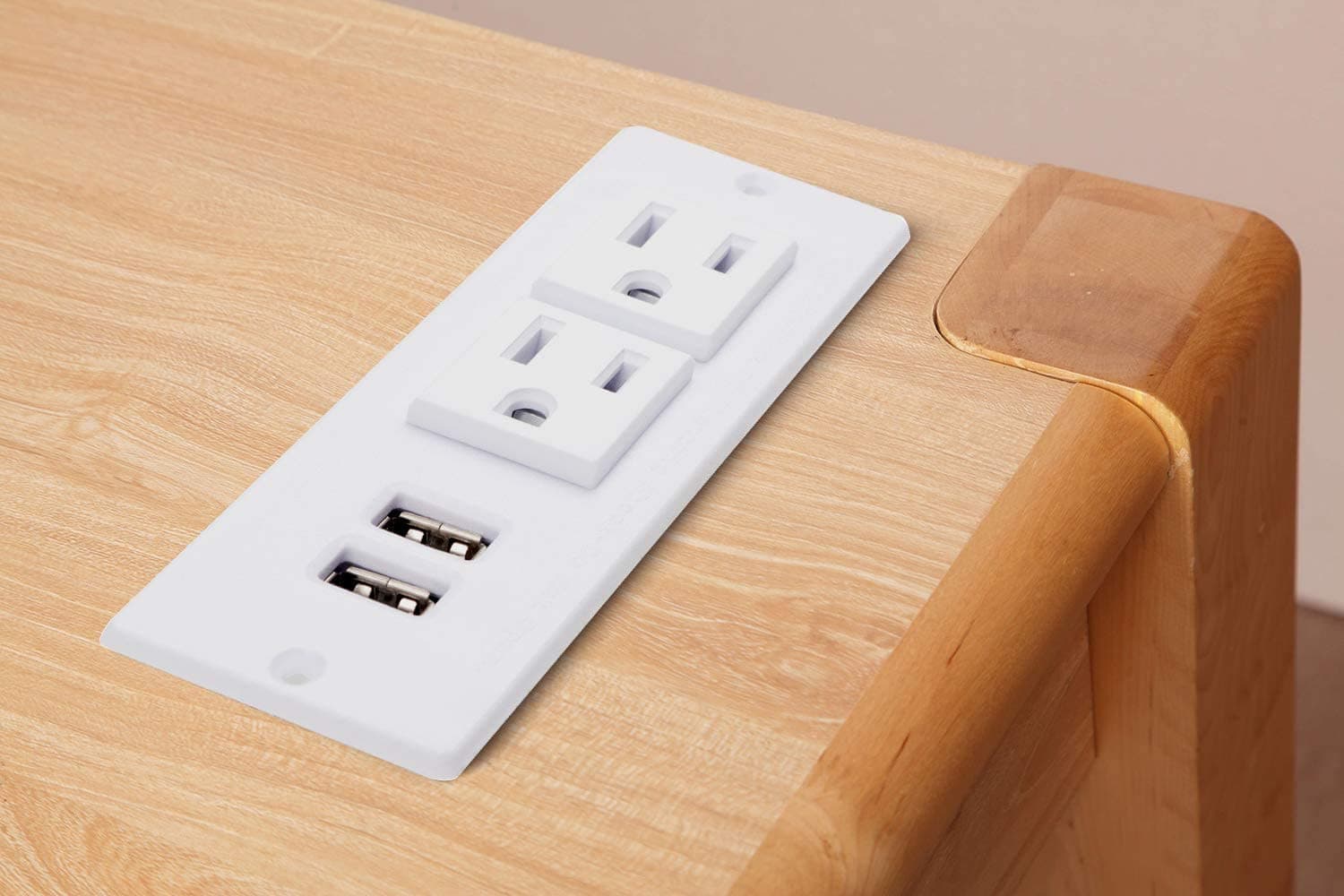 Desktop Power Grommet Conference Recessed Power Strip With 2-Socket & 2-USB Ports - Sonic Electric