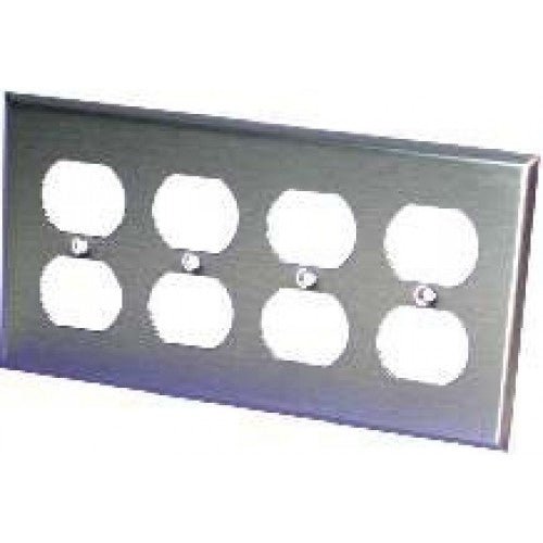 Duplex Receptacle Stainless Steel Wall Plate- Multiple Sizes - Sonic Electric