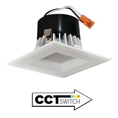 Elco 11W 120V 4" Square LED Reflector Insert with 5-CCT Switch
