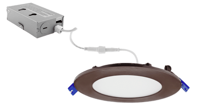 Elco 11W 120V 4" Ultra Slim LED Round Panel Light with 5-CCT Switch - Bronze