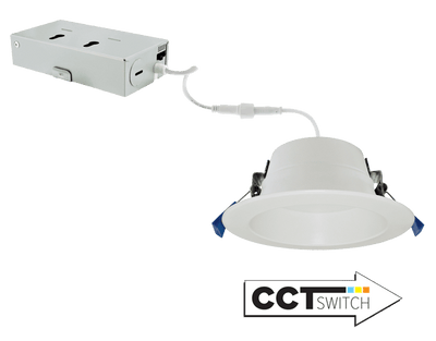 Elco 11W 4" LED Recessed Downlights with 5-CCT Switch - White, Black or Bronze Finish