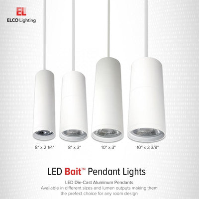 Elco 120V 40W 4" LED Diecast Aluminum Pendant with 3CCT Switch - White or Black Finish - Sonic Electric