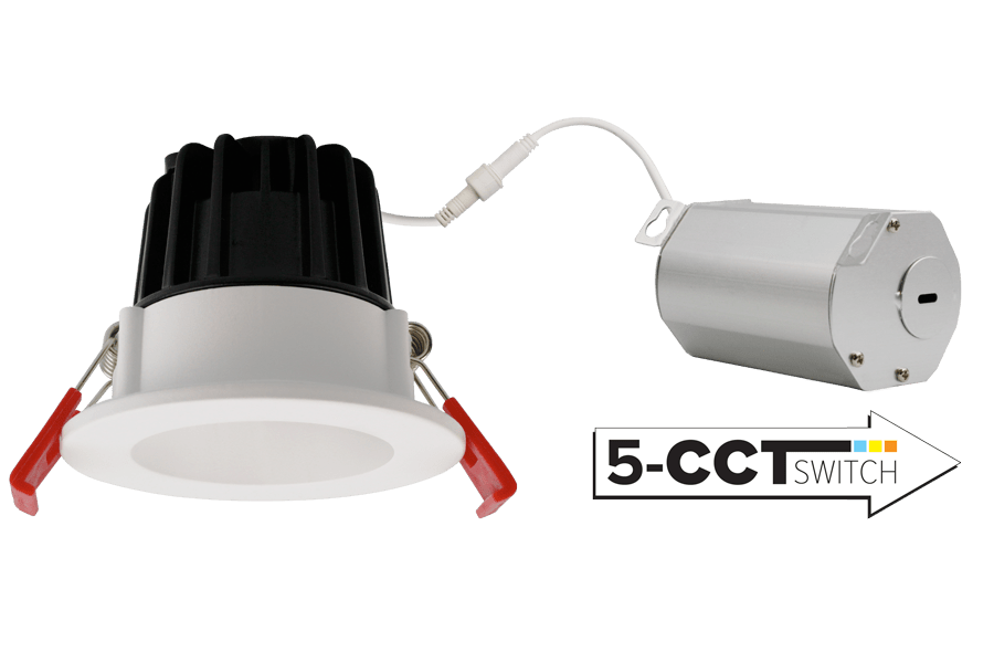 Elco 120V 8W 2" LED Round Reflector Downlight with 5-CCT Switch - 600 Lumens - Sonic Electric