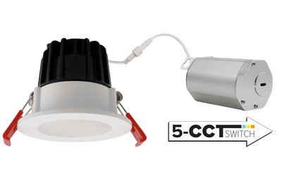 Elco 120V 8W 2" LED Round Reflector Downlight with 5-CCT Switch - 600 Lumens