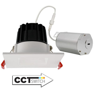 Elco 120V 8W 2" LED Square Baffle with 5CCT Switch - 600 Lumens