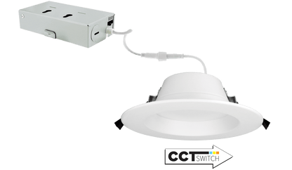 Elco 12W 120V 6" LED 120V Round Reflector Insert with 5-CCT Switch - Sonic Electric