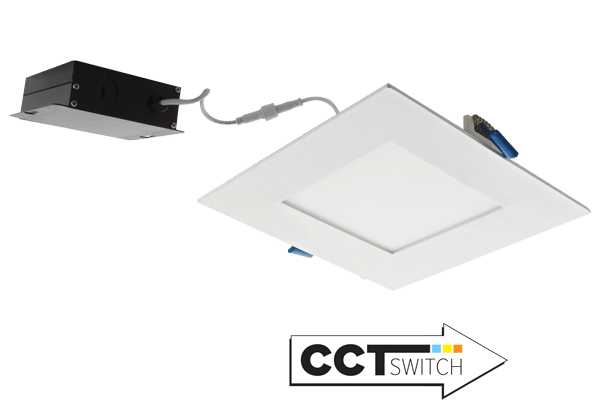 Elco 12W 6" Ultra Slim LED Square Panel Light with 5-CCT Switch - ERT661CT5W - Sonic Electric